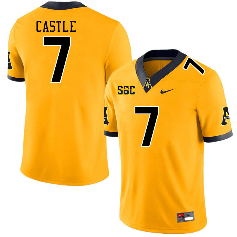 Men #7 Anderson Castle Appalachian State Mountaineers College Football Jerseys Stitched Sale-Gold - Click Image to Close